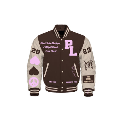 “He don’t deserve you” Varsity Jacket